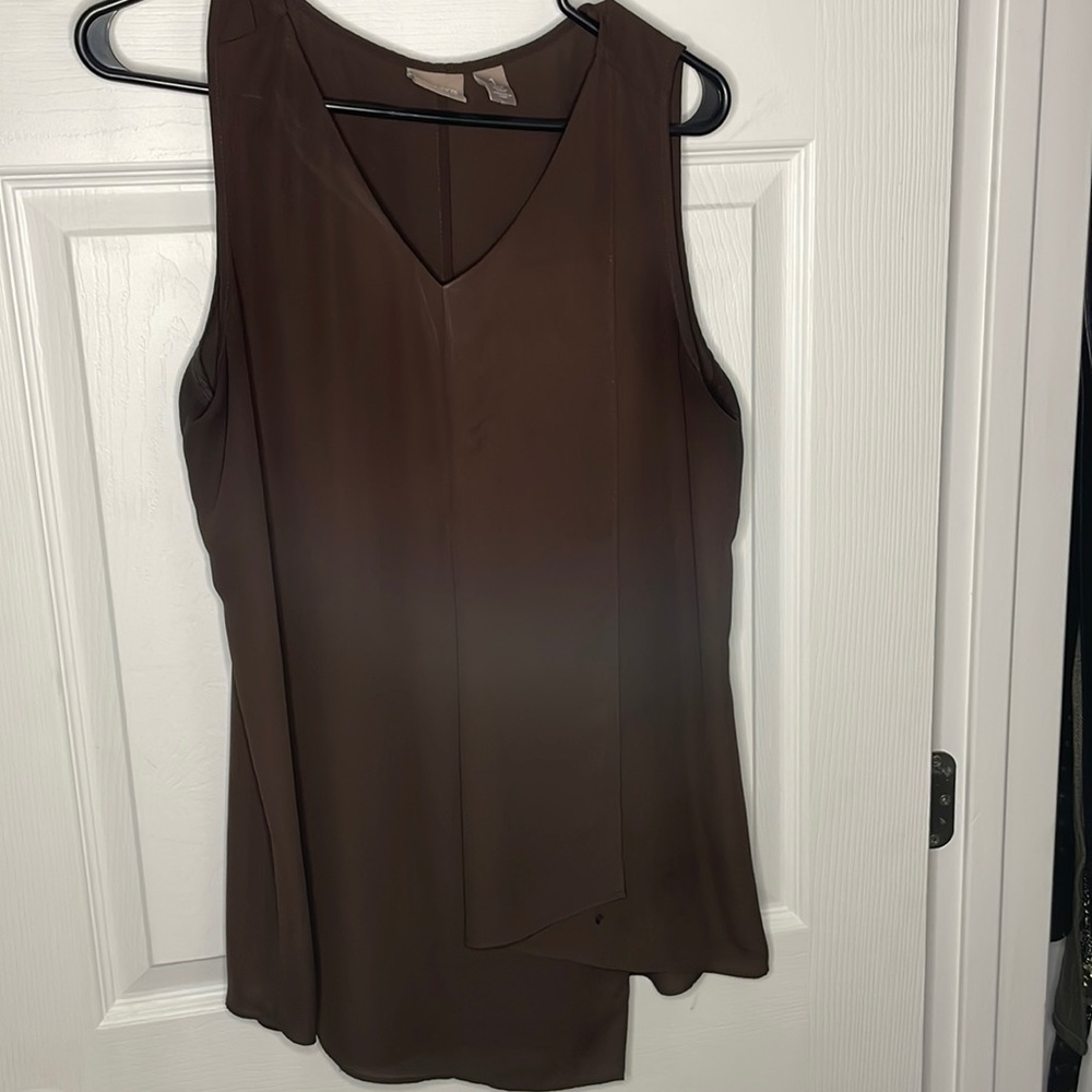 Brown Polyester tank top
